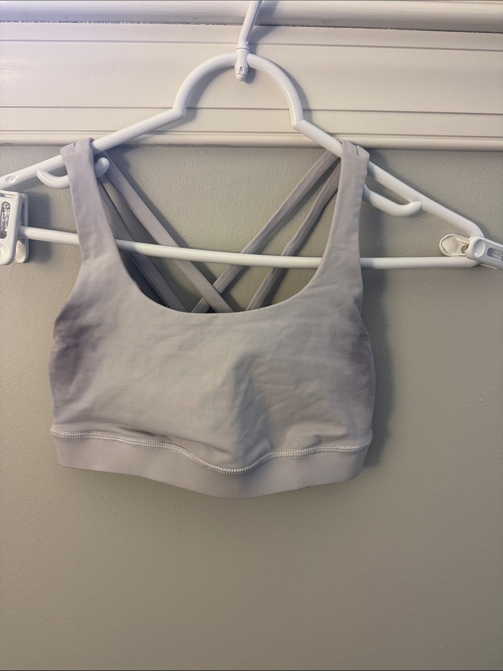 lululemon athletica Light Gray Strappy Back Sports Bra